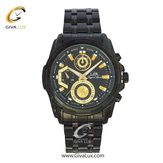 ساعت مچی اورجینال مردانه LdA سه موتوره فول تایم مشکی | مشکی| مشکی| کد رفرنس 2354